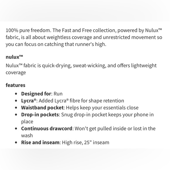 Lululemon Fast and Free Tight 25” Nulux Dimensional Icing Blue Multi sz8 - Picture 3 of 6